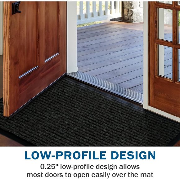30'' x 17'' Black 2 Front Porch Non-Slip Dirt-Resistant Easy Clean Doormats - Picture 4 of 7